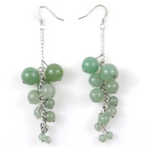 Boucles d'oreilles grappe en aventurine