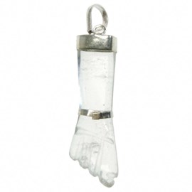 Pendentif main figa cristal de roche