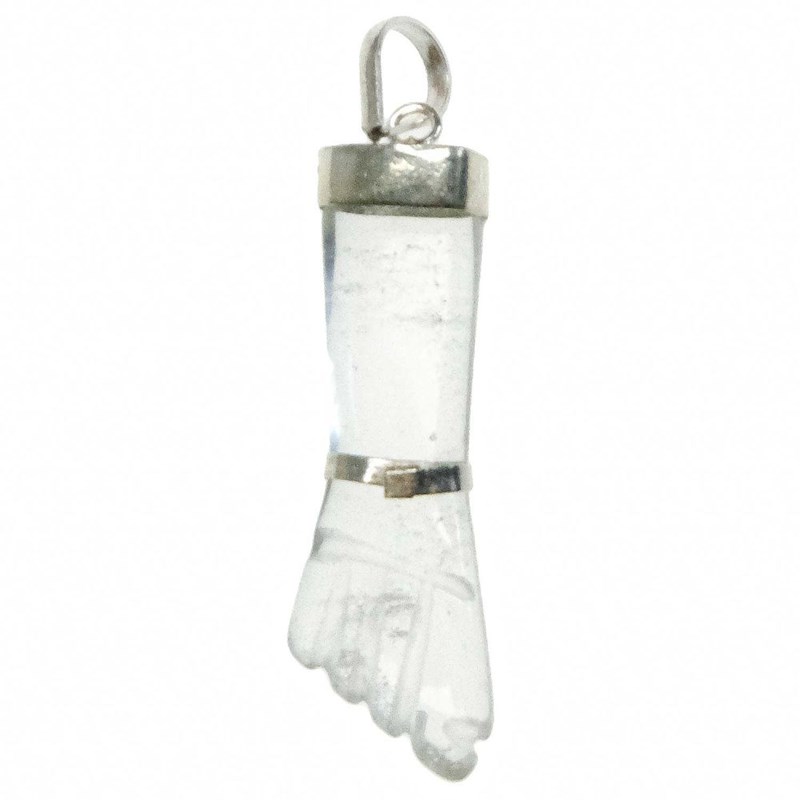 Pendentif main figa cristal de roche