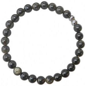 Bracelet obsidienne dorée