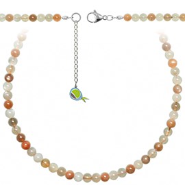 Collier pierre lune orangée