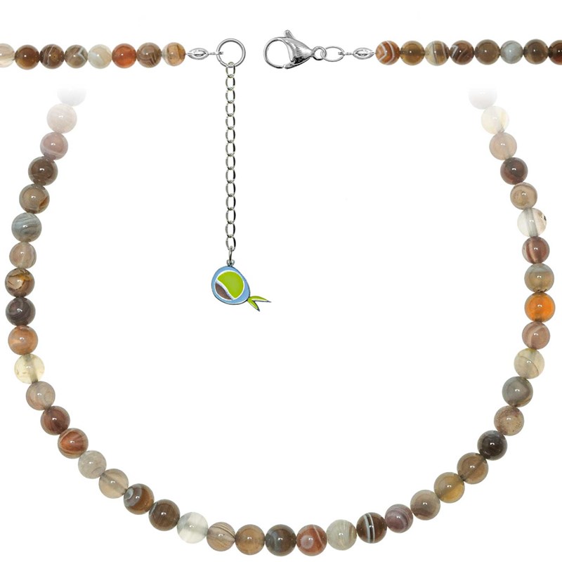 Collier agate botswana