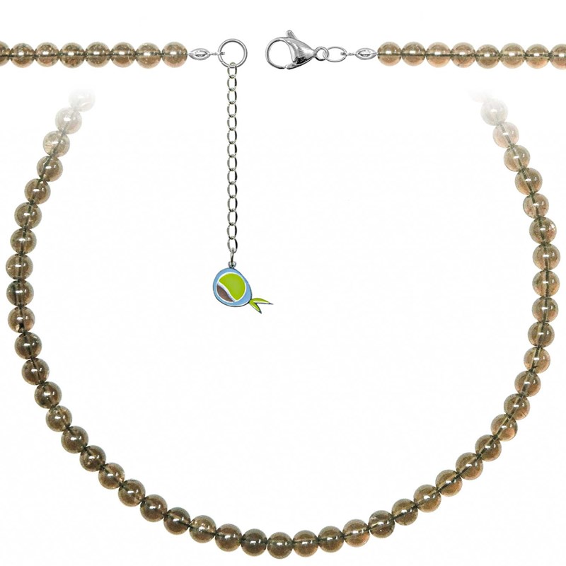 Collier quartz fumé
