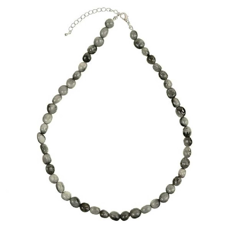 Collier tourmaline grise oeil chat