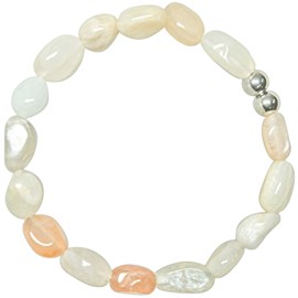 Bracelet pierre lune orangée