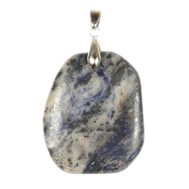 Pendentif pierre plate en sodalite