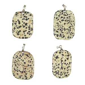 Pendentif pierre plate jaspe dalmatien