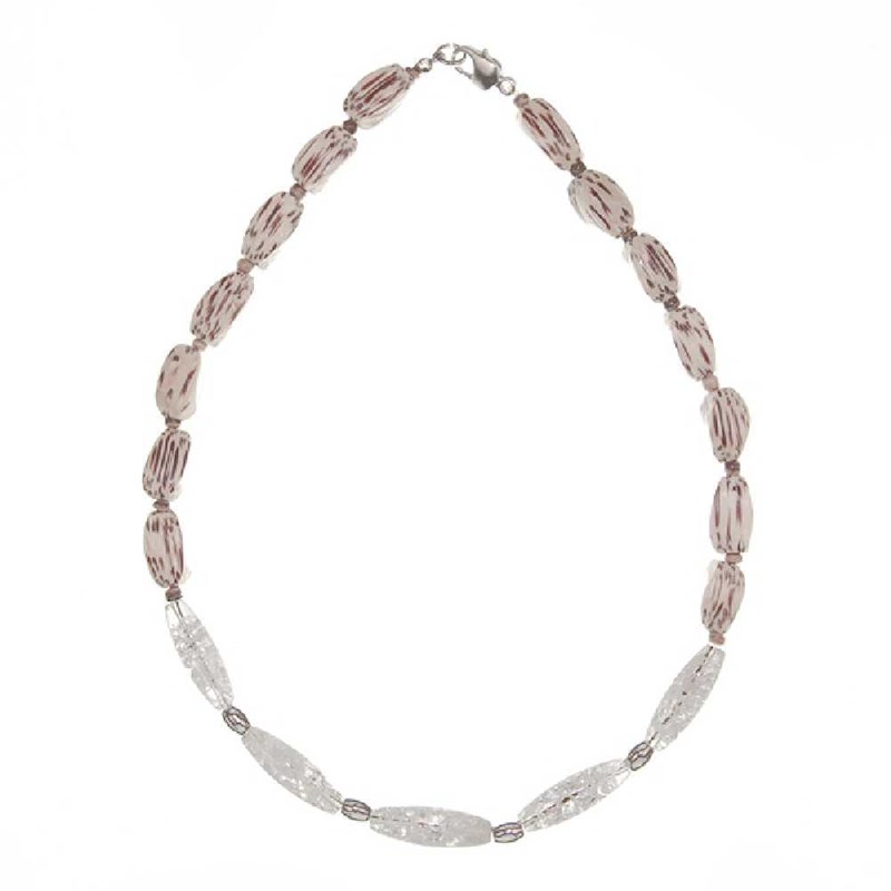 Collier pierre cristal craquelé