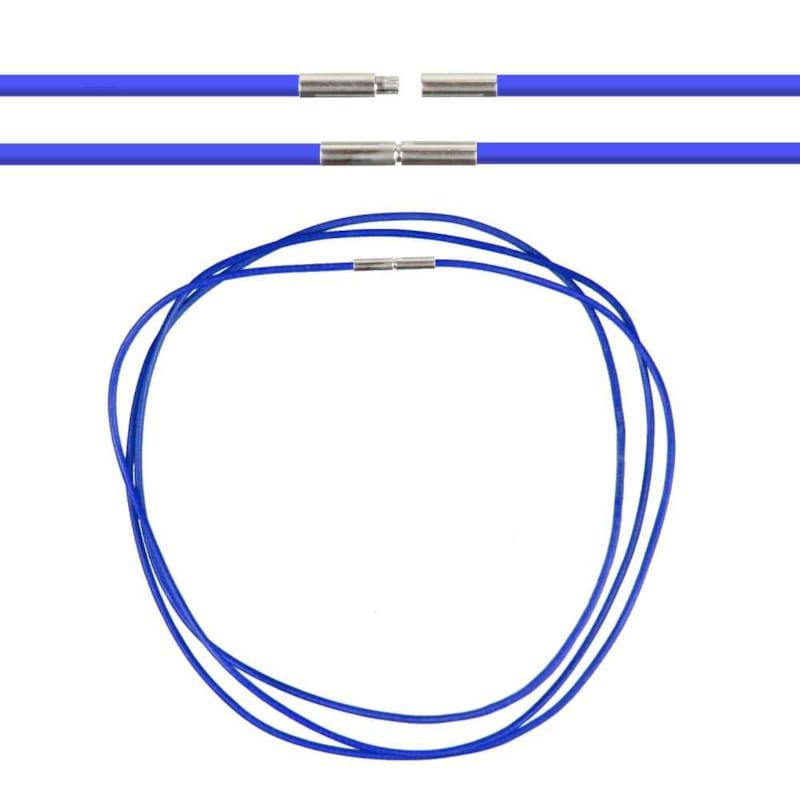 Naturosphère - Cordon cuir 38 cm bleu marine