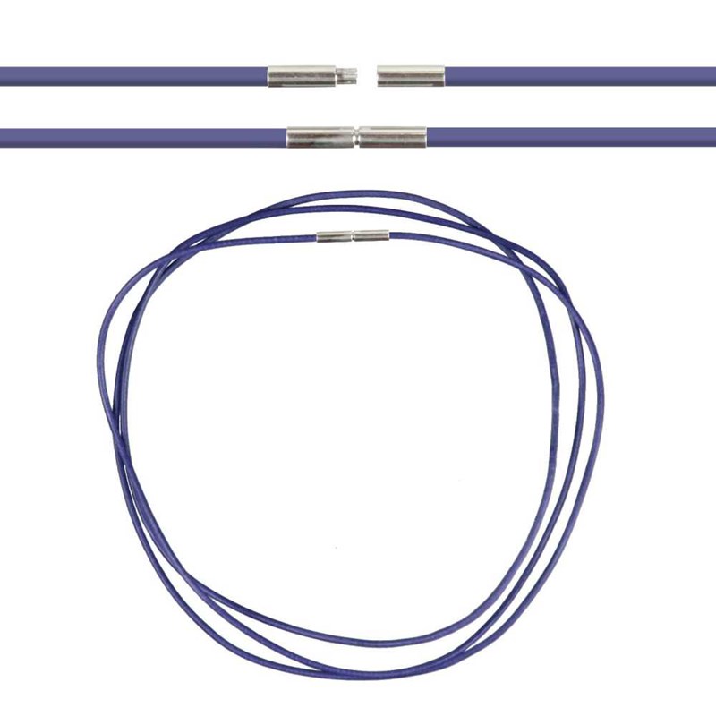 Cordon cuir 38 cm bleu roy