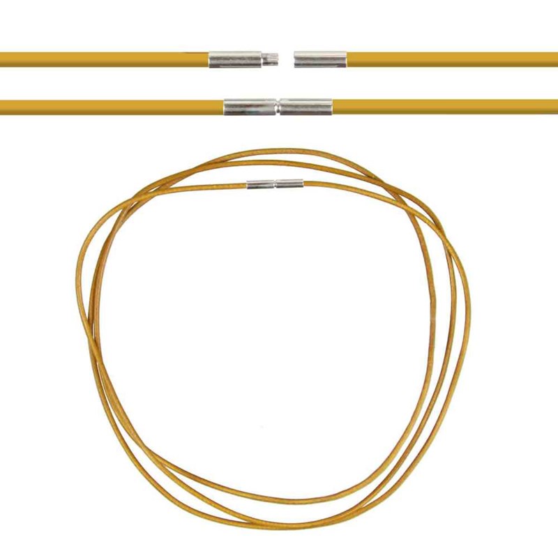 Cordon cuir 42 cm camel