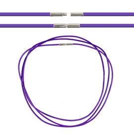 Cordon cuir 46 cm violet