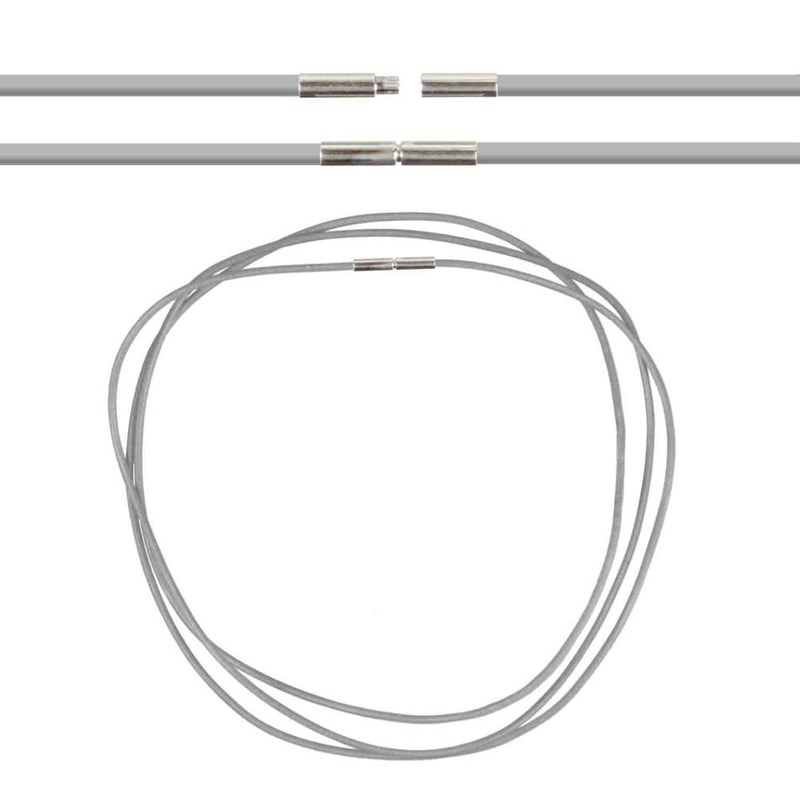 Naturosphère - Cordon cuir 46 cm gris