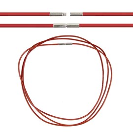 Cordon cuir 46 cm rouge