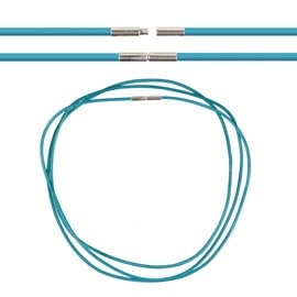 Cordon cuir 50 cm bleu turquoise