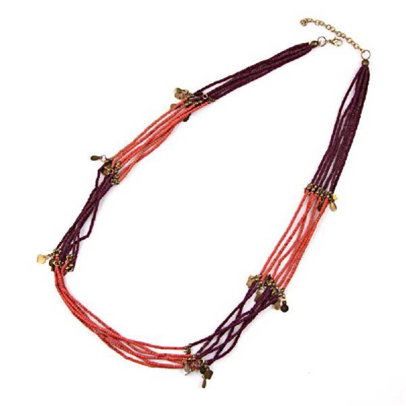 Sautoir multirang coco bicolore