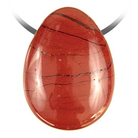 Pendentif goutte jaspe rouge