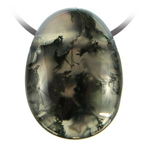 Pendentif goutte agate mousse