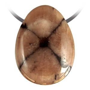 Pendentif goutte chiastolite