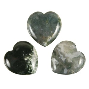 Pendentif coeur agate mousse