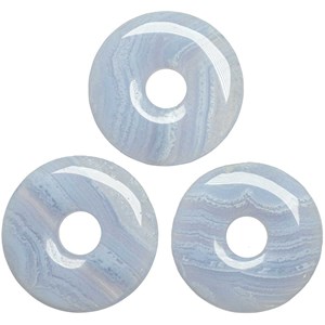 Donut calcédoine bleue 4 cm