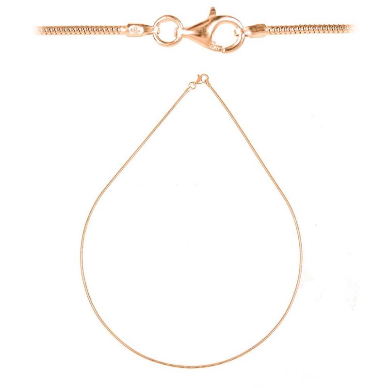 Naturosphère - Chaine serpent argent plaqué or rose 50