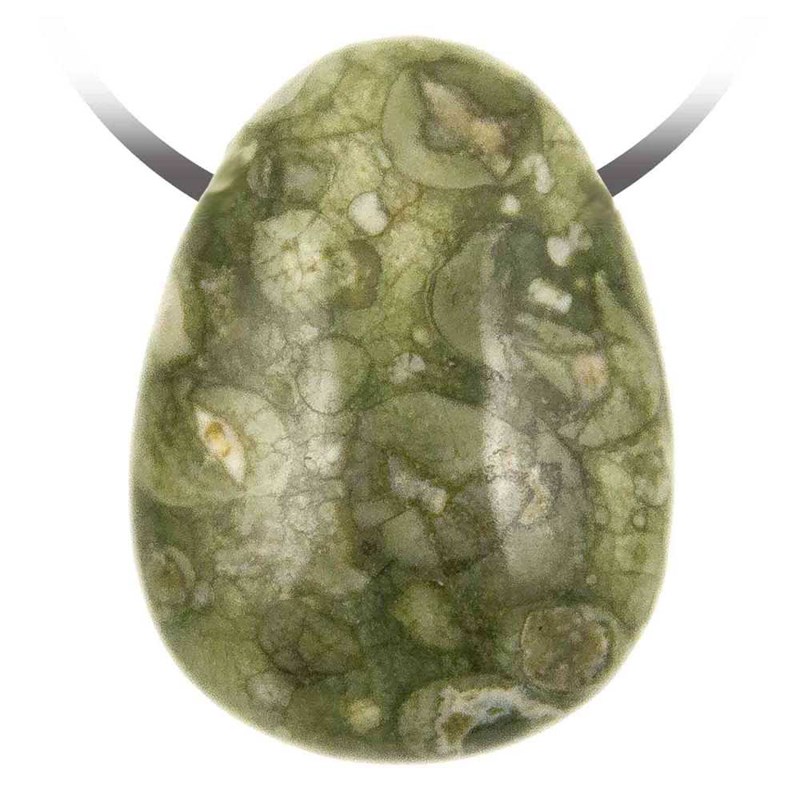 Pendentif goutte rhyolite verte