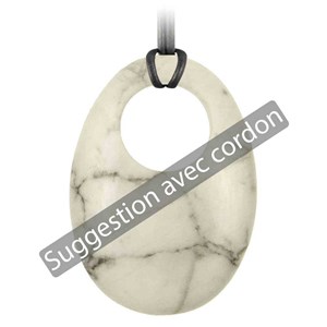 Pendentif donut oval en howlite