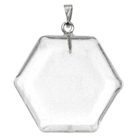 Pendentif hexagone en cristal de roche