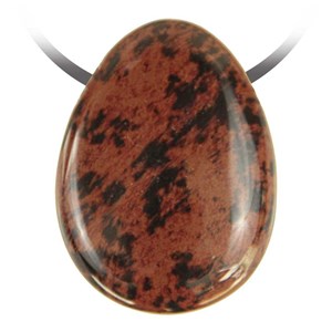 Pendentif goutte obsidienne acajou