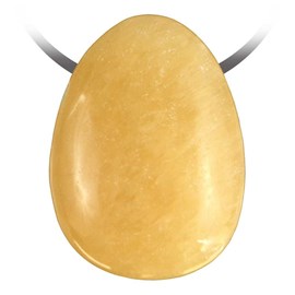 Pendentif goutte calcite jaune