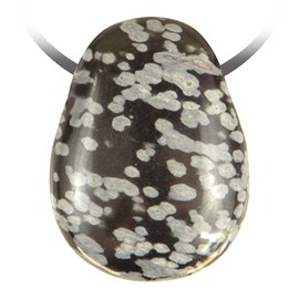 Pendentif goutte obsidienne neige
