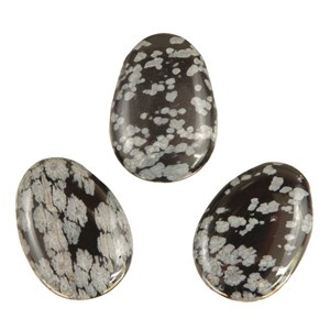 Pendentif goutte obsidienne neige
