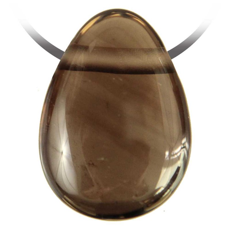 Pendentif goutte cristal fumé