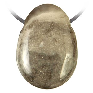 Pendentif goutte pierre percée en silex