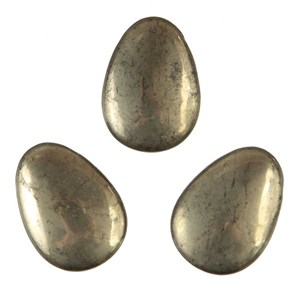 Pendentif goutte pierre percée en pyrite