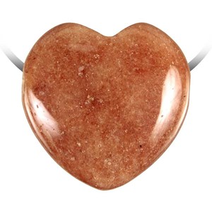 Pendentif coeur aventurine rouge