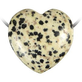 Pendentif coeur jaspe dalmatien