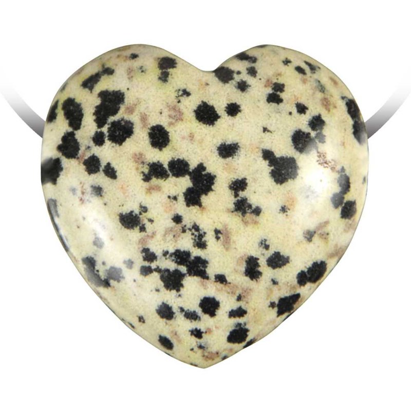 Pendentif coeur jaspe dalmatien