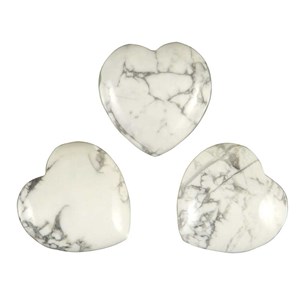 Pendentif coeur pierre percée en howlite