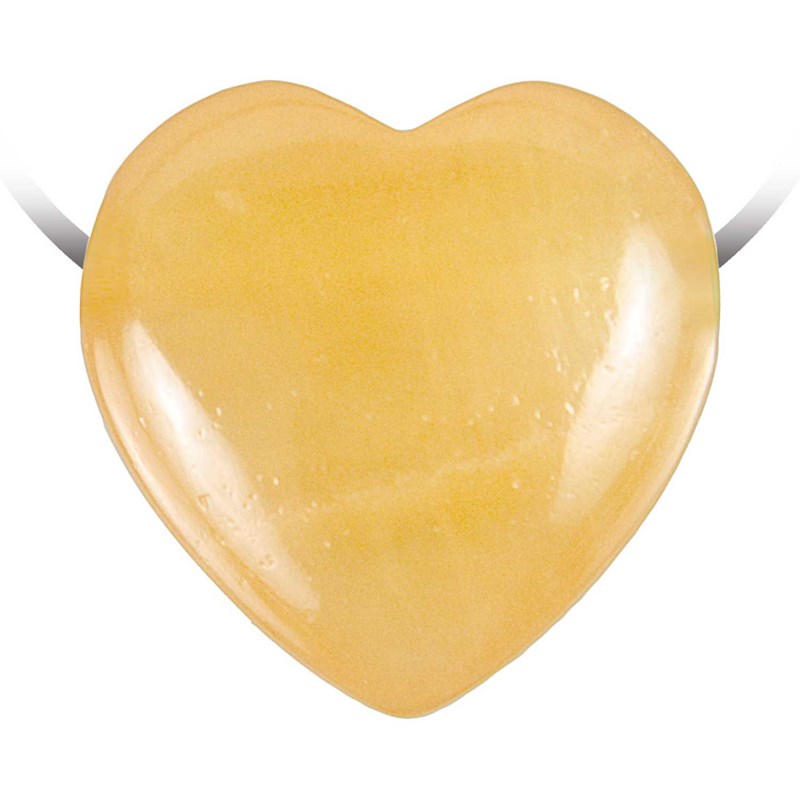 Naturosphère - Pendentif coeur calcite jaune