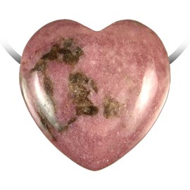 Pendentif coeur rhodonite