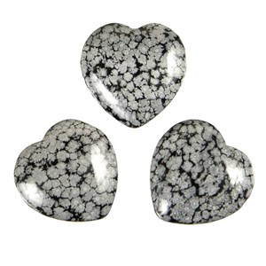 Pendentif coeur obsidienne neige