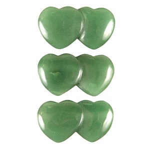 Pendentif double coeur aventurine verte