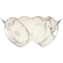Pendentif double coeur howlite