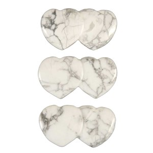 Pendentif double coeur howlite