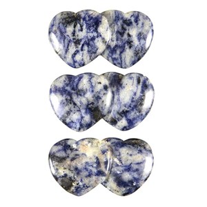 Pendentif double coeur sodalite