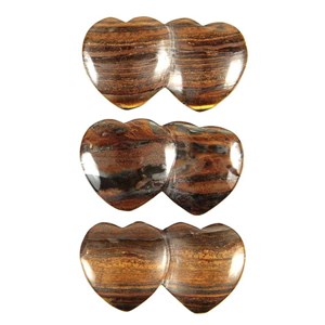 Pendentif double coeur oeil fer