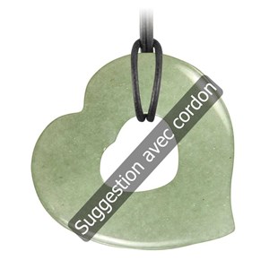 Pendentif donut coeur aventurine verte