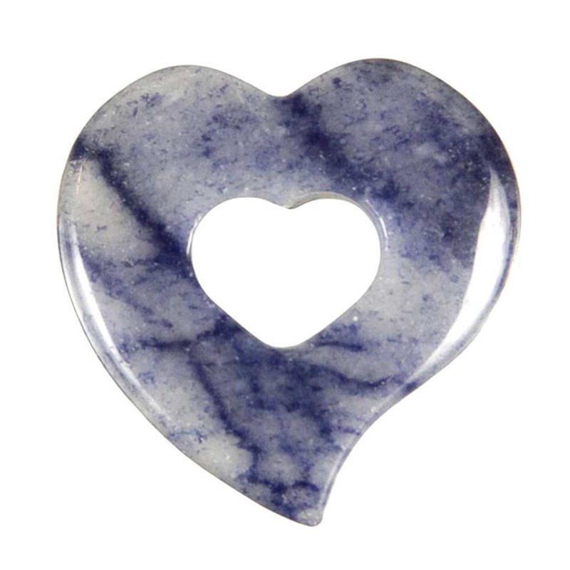 Pendentif donut coeur en quartz bleu